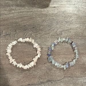 Crystal Stone bracelets, Rose Quarts & Natural Rainbow Fluorite